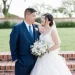 couple asiatique mariage bouquet de fleurs