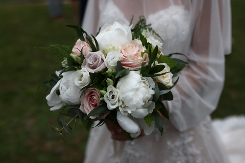 Bouquet de mariée tons pastels