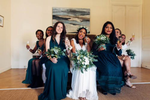 Bouquets bohème assortis pour les demoiselles d'honneur aromatique fleuriste mariage
