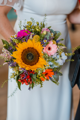 Bouquet de mariée varié et coloré