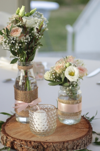 Décor de table champêtre et pastel