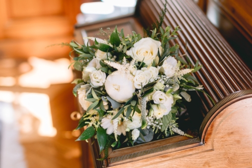 Bouquet de mariée champêtre blanc