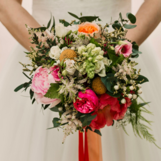 Bouquet de mariée coloré