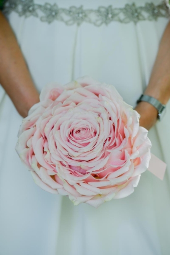 Bouquet de mariée rose reconstituée ou glamélia