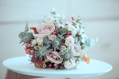 Bouquet de mariée pastel