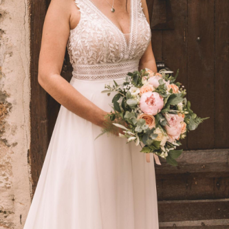 Bouquet de mariée champêtre pastel