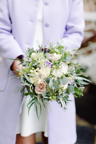 Bouquet de mariée champêtre printanier