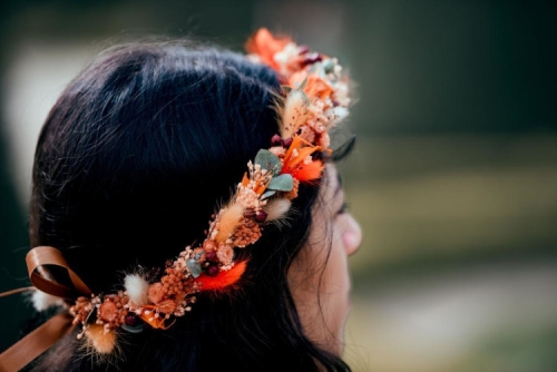 Couronne en fleurs séchées